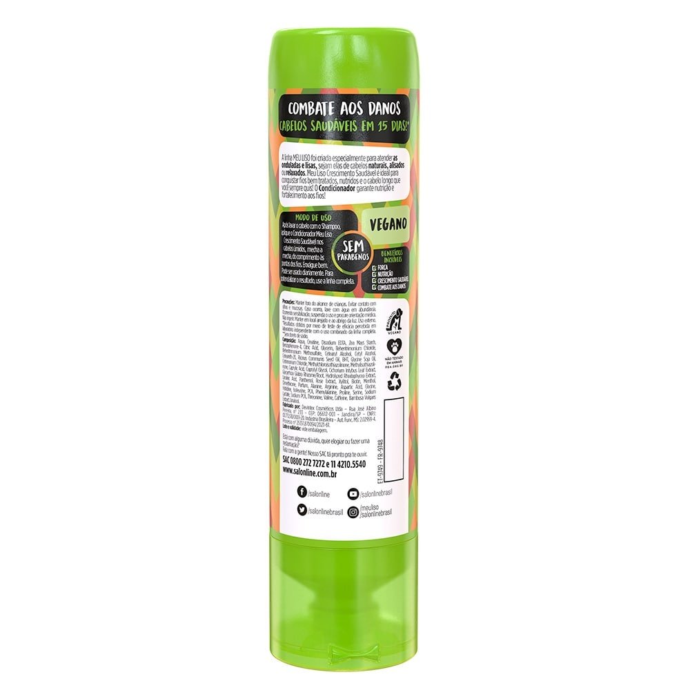 Condicionador Salon Line Meu Liso, Crescimento Saudável, 300ml