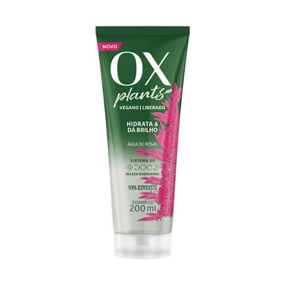 Shampoo Ox Plants Hidrata e da Brilho 200ml Flora