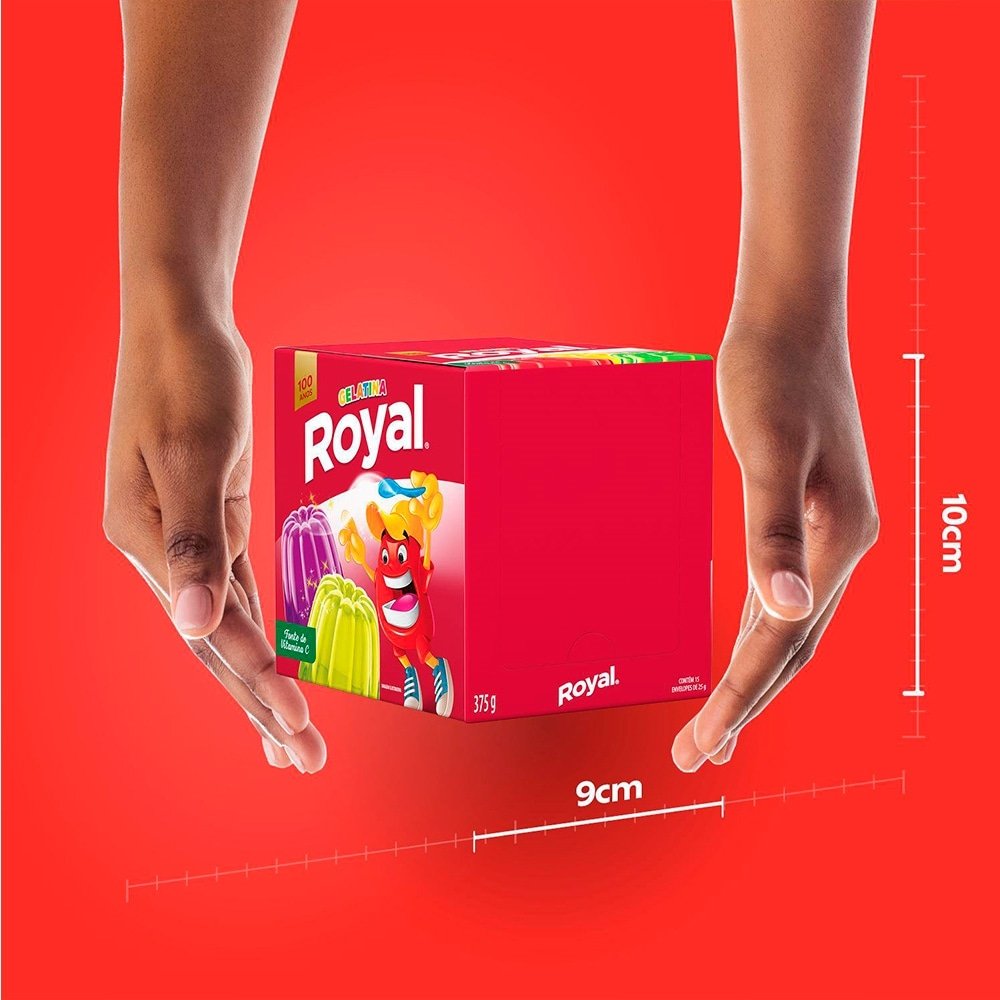 Gelatina em Pó Royal Cereja 25g Display com 15 Unidades