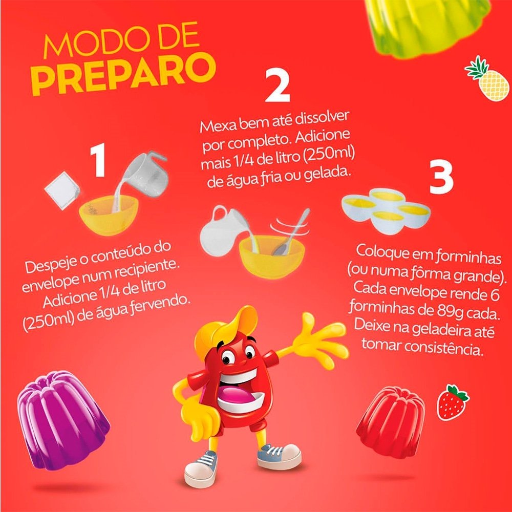 Gelatina em Pó Royal Cereja 25g Display com 15 Unidades