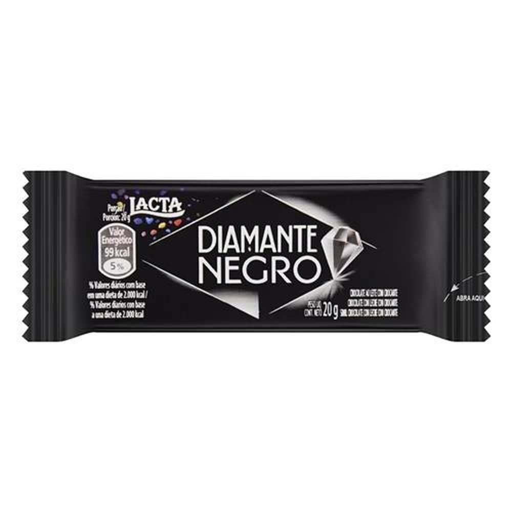 Chocolate Diamante Negro 20g - Embalagem com 20 Unidades
