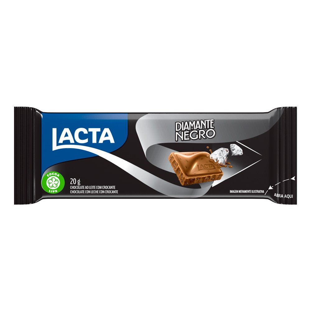 Chocolate Diamante Negro 20g - Embalagem com 20 Unidades