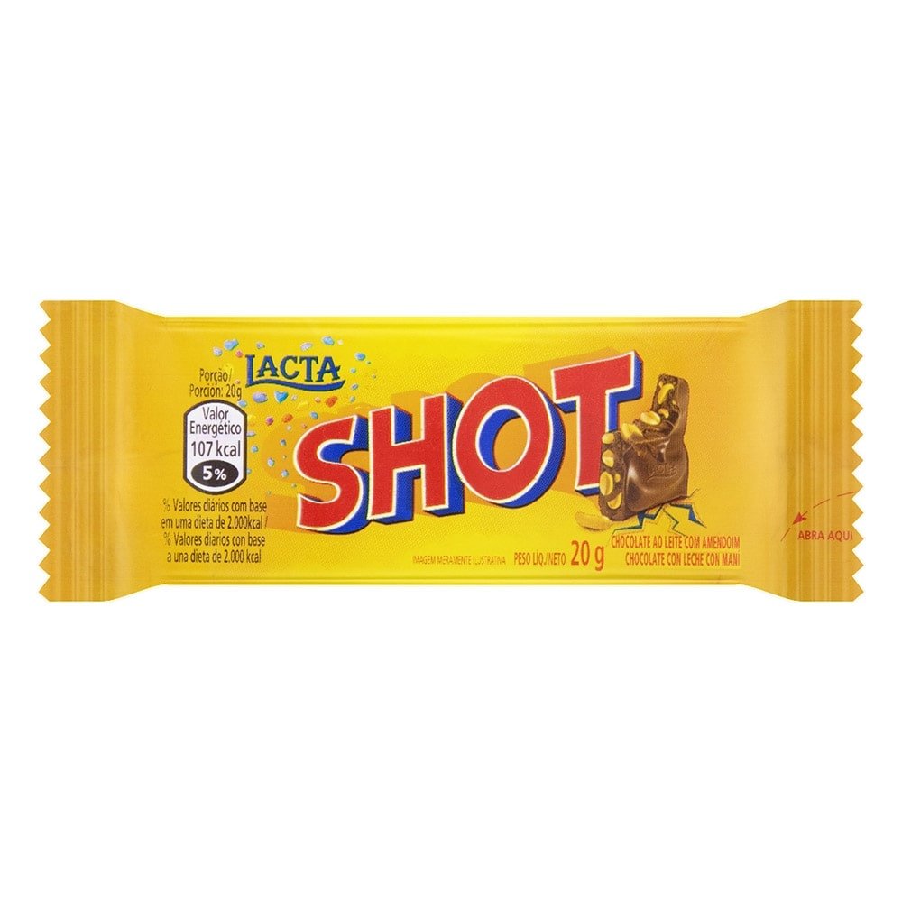 Chocolate Shot 20g - Embalagem com 20 Unidades