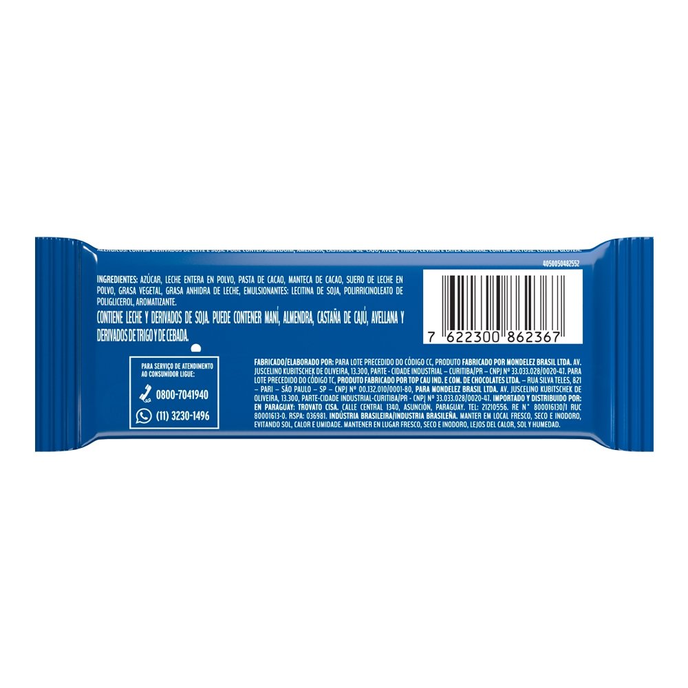 Chocolate ao Leite Lacta 20g - Embalagem com 20 Unidades