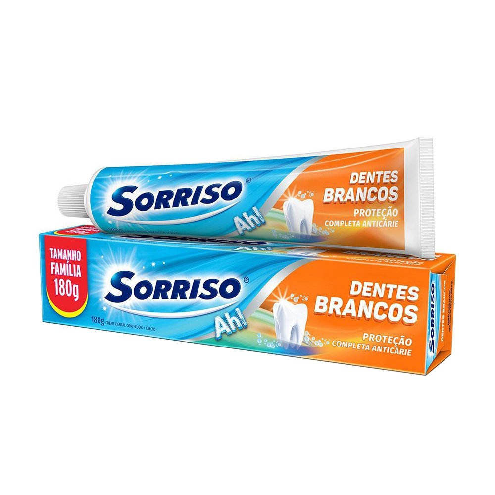 Creme Dental Sorriso Dentes Brancos 180g - Embalagem com 15 Unidades