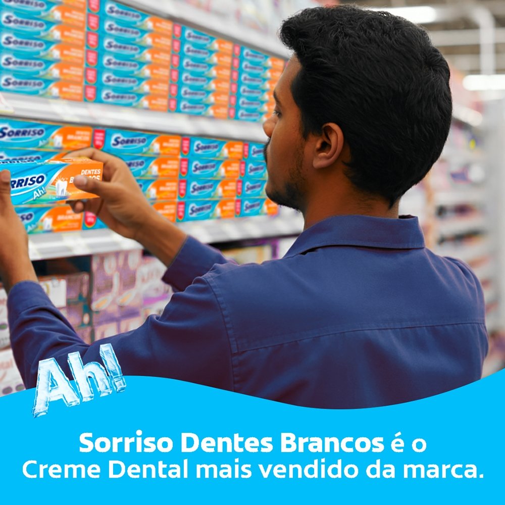 Creme Dental Sorriso Dentes Brancos 180g - Embalagem com 15 Unidades
