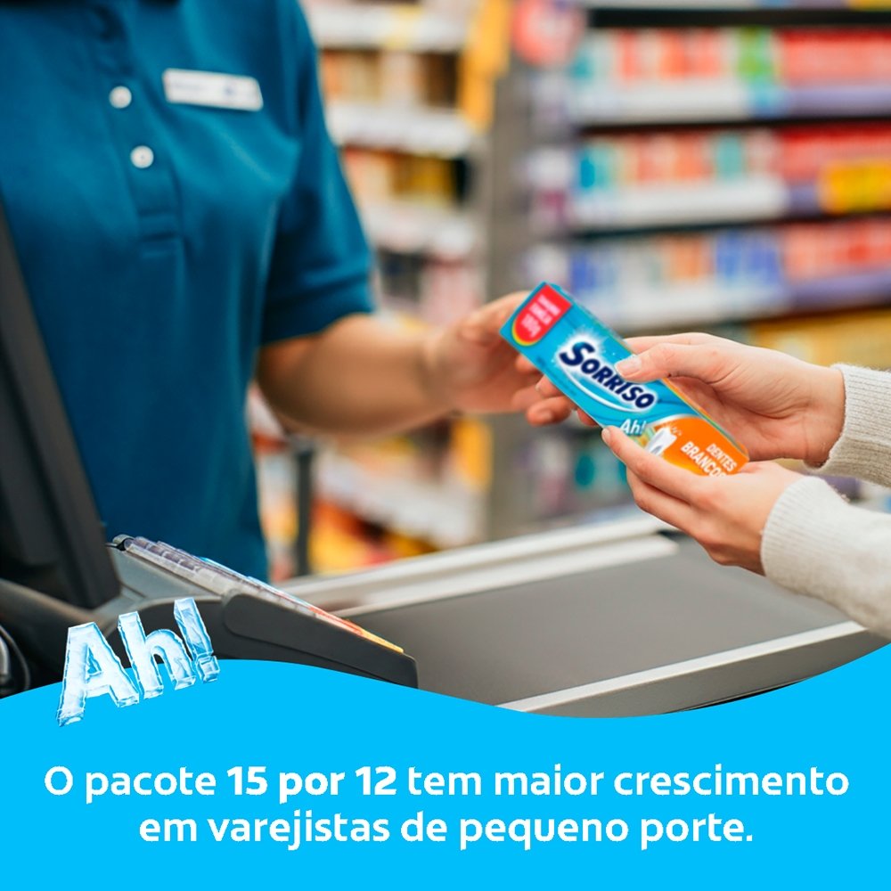 Creme Dental Sorriso Dentes Brancos 180g - Embalagem com 15 Unidades