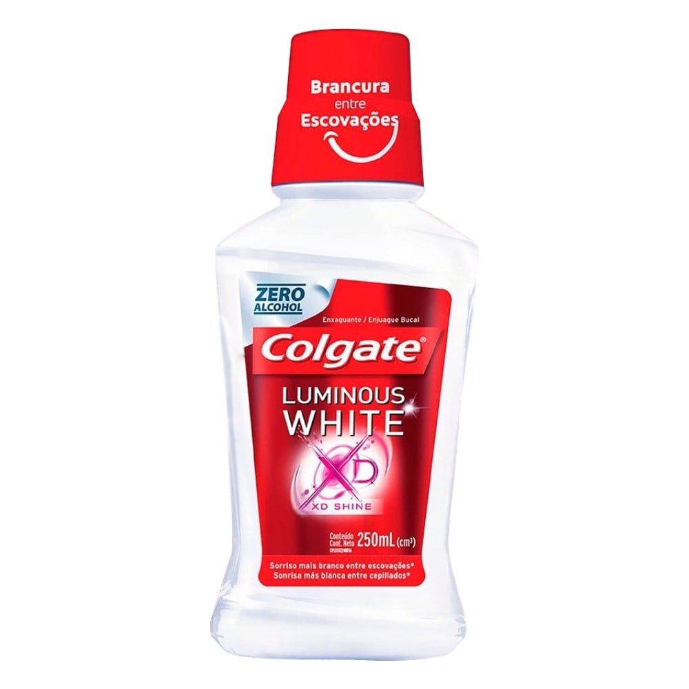 Creme Dental Colgate Luminous White Brilliant 70g 3 Unidades + Antisséptico Bucal Luminous White 250ml