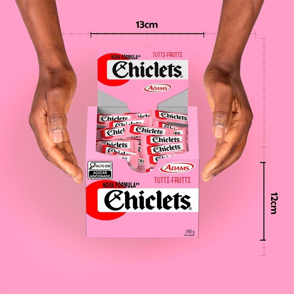 Chiclete Chiclets Tutti Frutti - Caixa com 100 Unidades