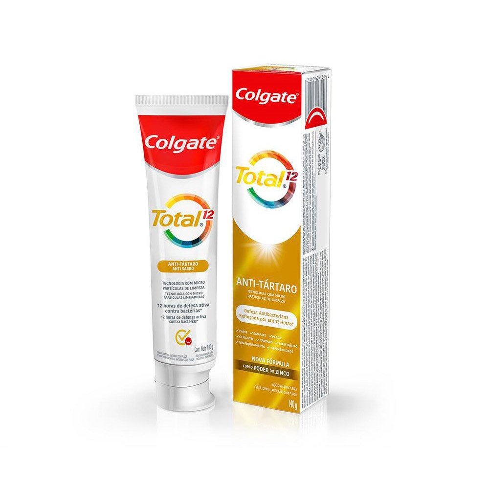 Creme Dental Colgate Total 12 Anti Tártaro 140g Embalagem com 12 Unidades