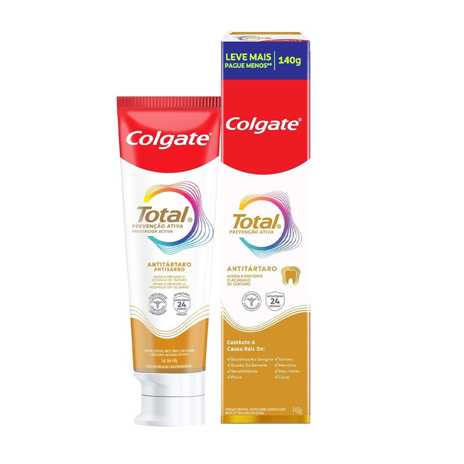 Creme Dental Colgate Total 12 Anti Tártaro 140g Embalagem com 12 Unidades