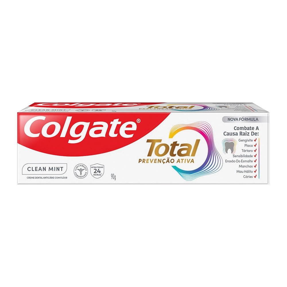 Creme Dental Colgate Total Clean Mint 90g -  Embalagem com 12 Unidades