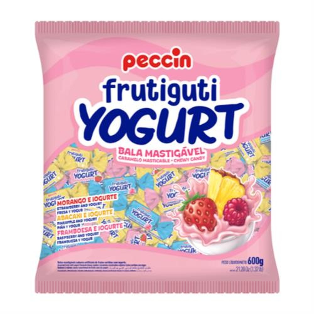Bala Frutiguti Yogurt Mastigável 600g Peccin