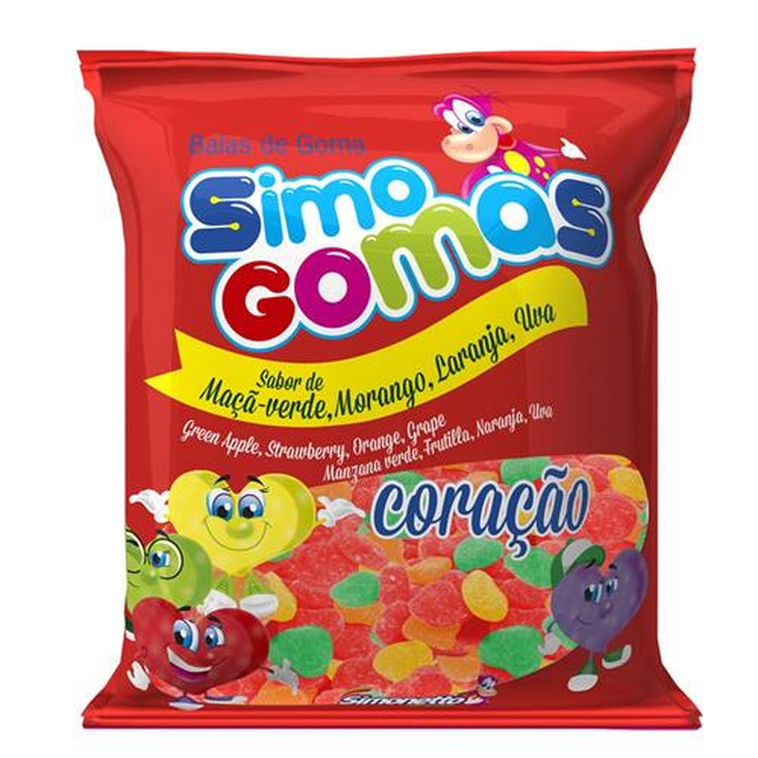 Bala de Goma Coração 150g (caixa com 40 pacotes)