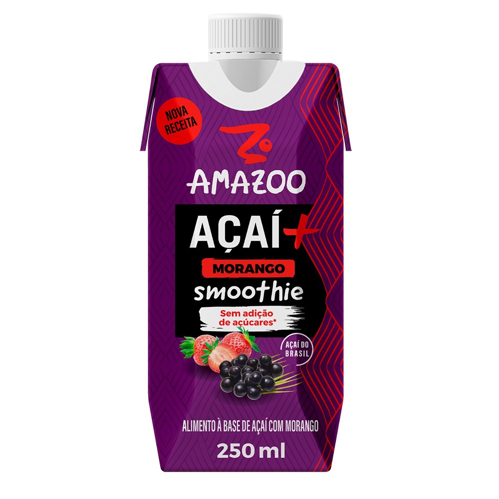 Amazoo Açai Com Morango 250ml Zero