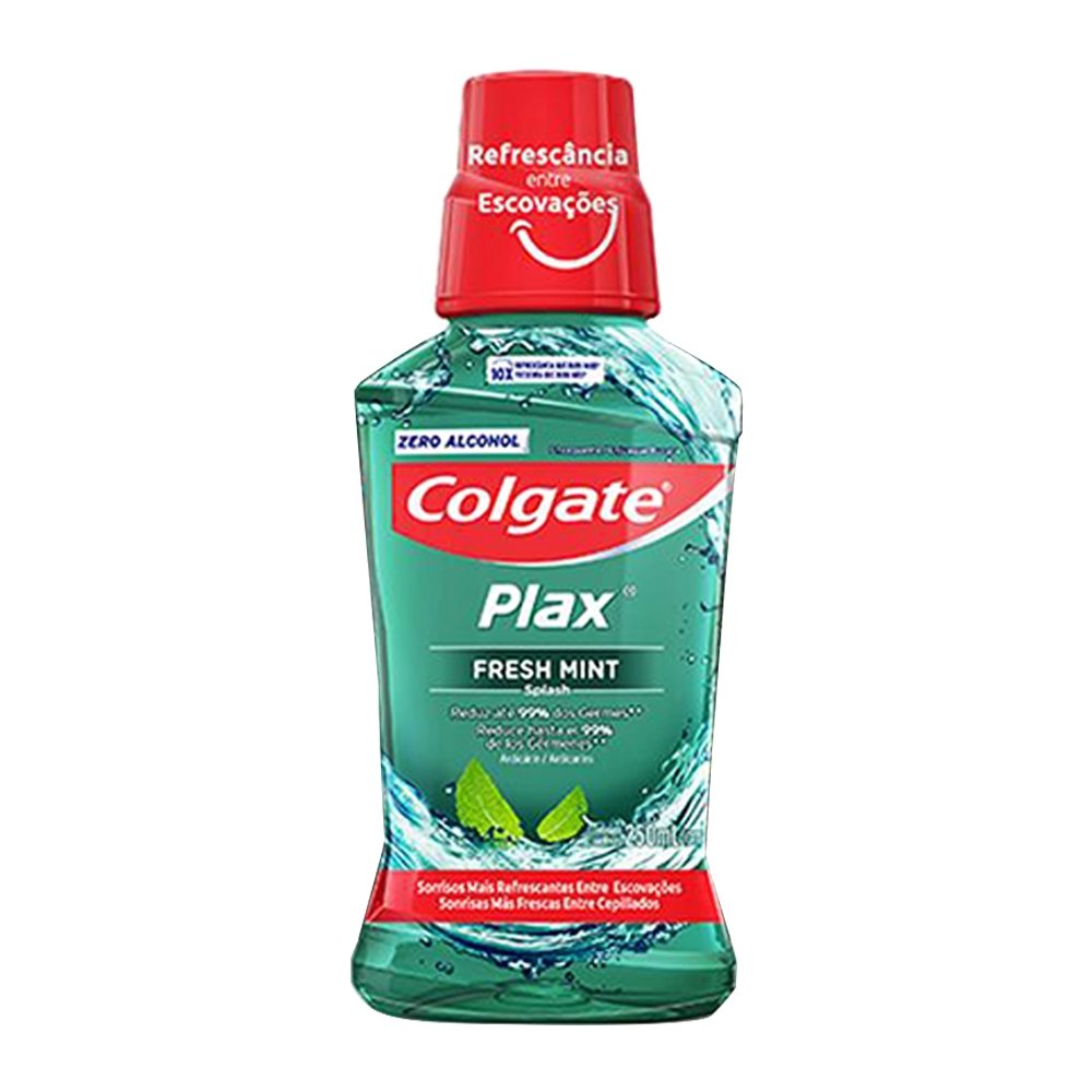 Enxaguante Bucal Colgate Plax Fresh Mint 250ml - Embalagem com 4 Unidades