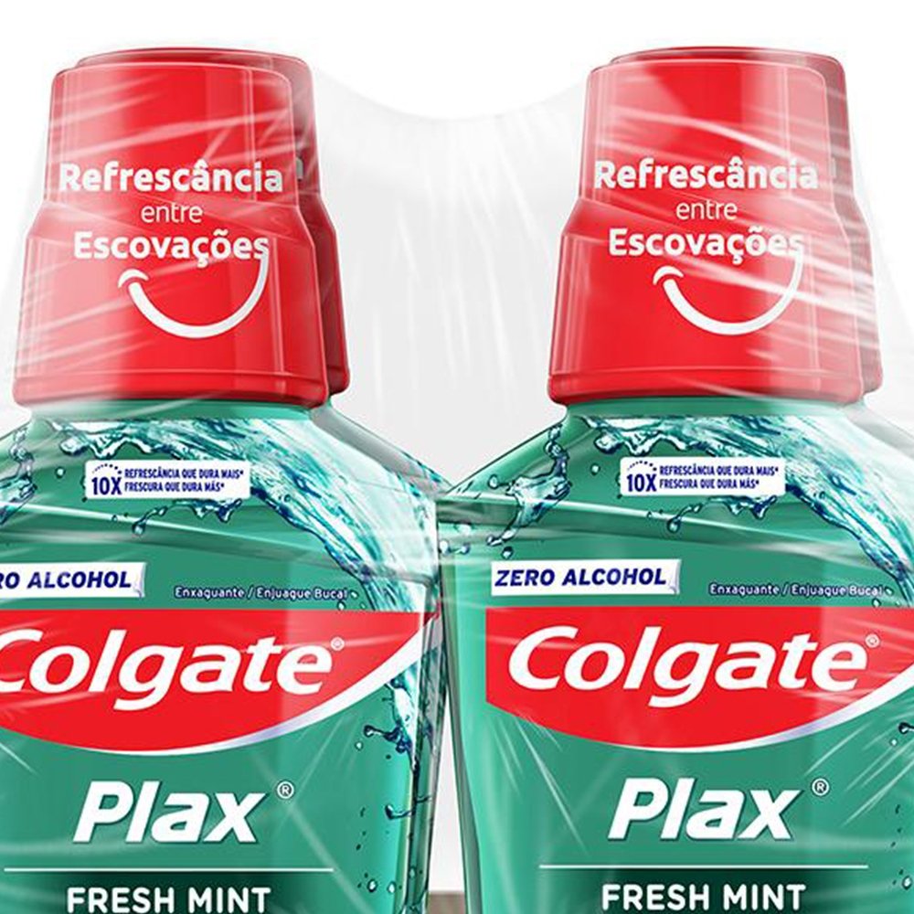 Enxaguante Bucal Colgate Plax Fresh Mint 250ml - Embalagem com 4 Unidades
