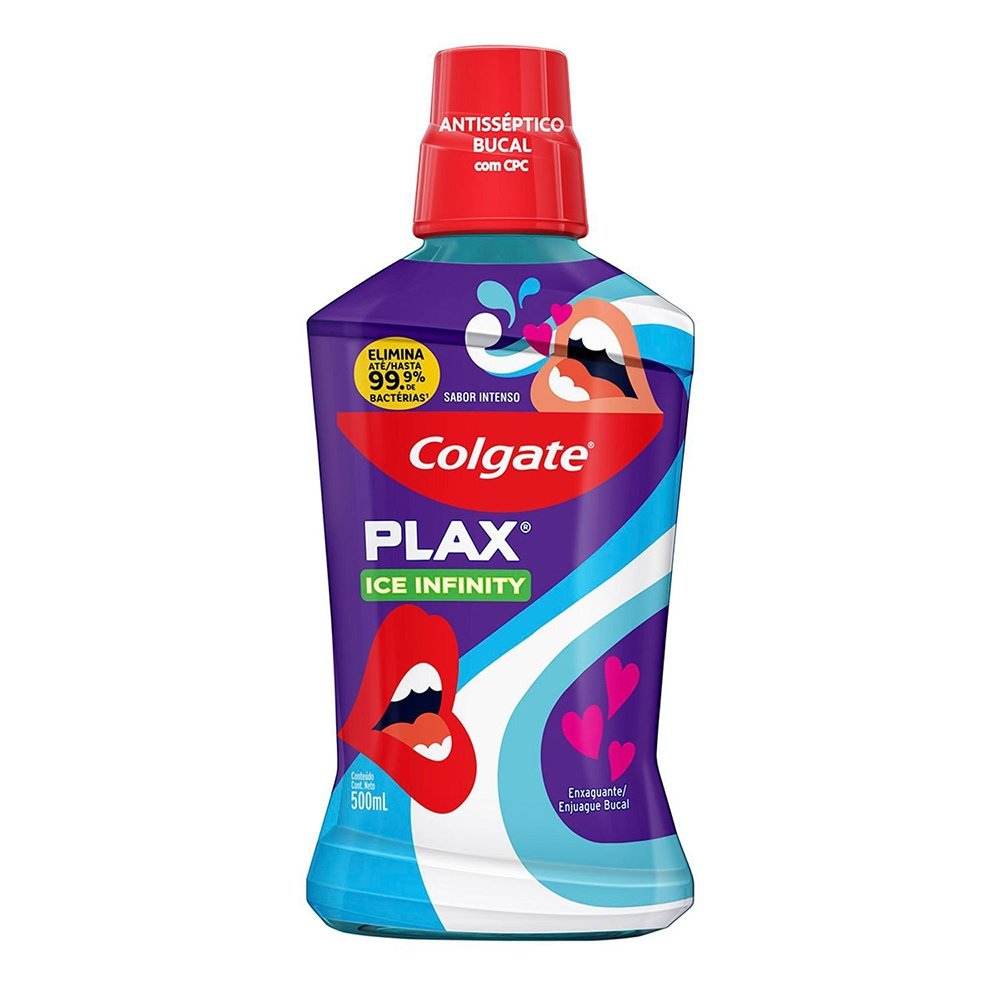 Enxaguante Bucal Colgate Plax Ice Infinity 500ml - Leve 500ml Pague 350ml