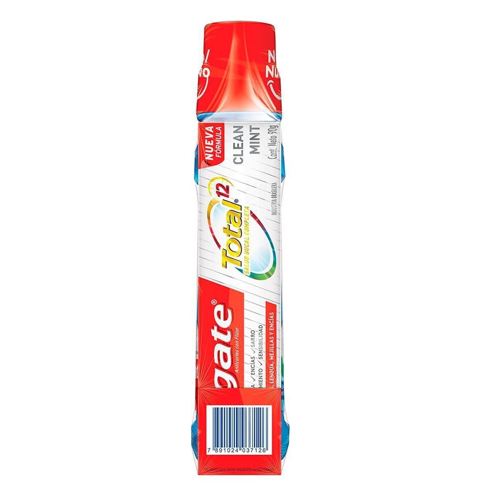 Enxaguante Bucal Colgate Total 12 Clean Mint 500ml + Creme Dental Colgate Total 12 Clean Mint 90g