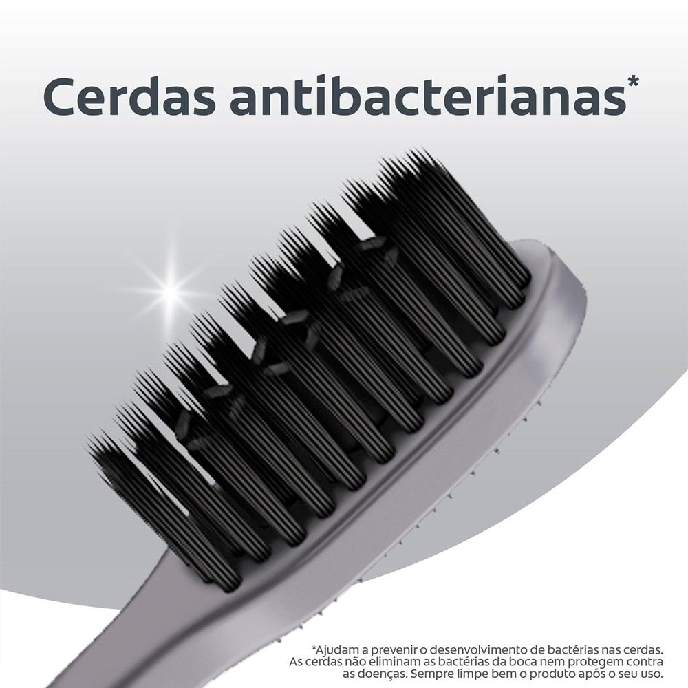 Escova Dental Colgate Contra Bactérias 360º Black Carvão Embalagem 2 Unidades
