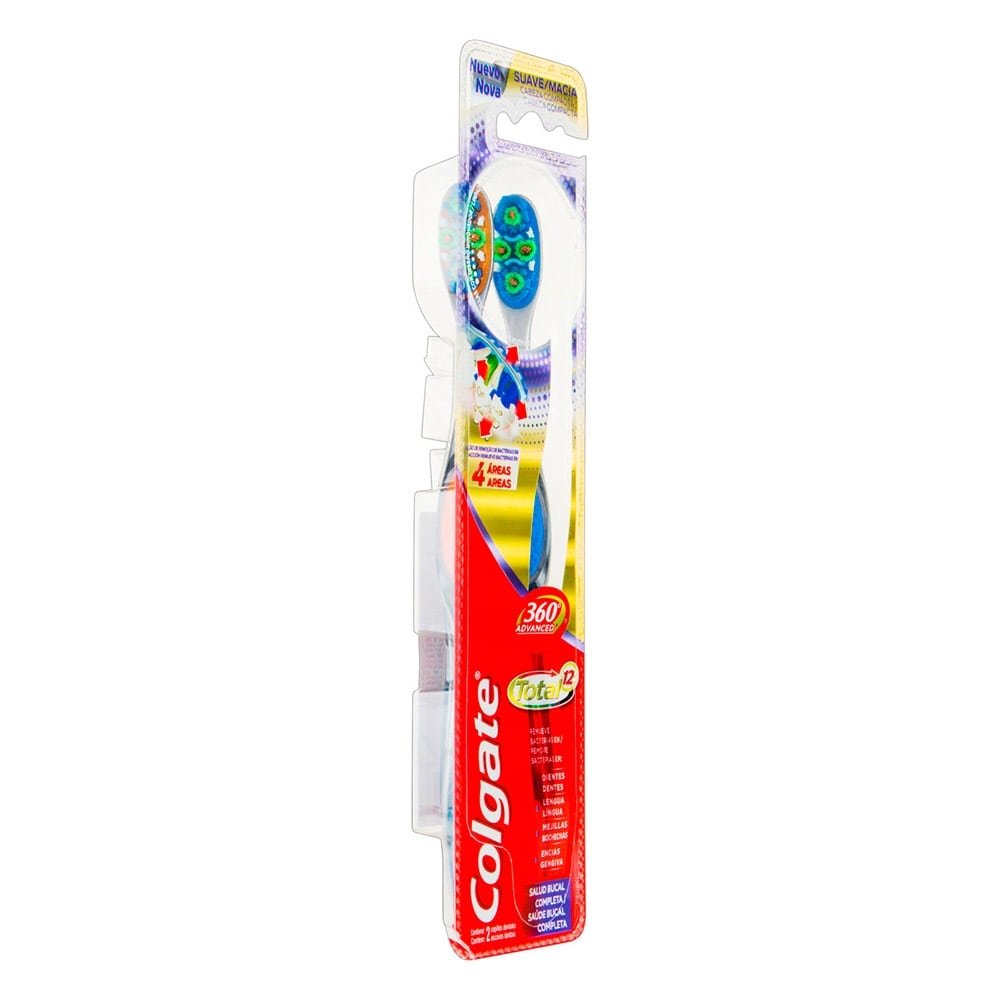 Escova de Dente Colgate Total 12 360° Advanced Embalagem com 2 Unidades