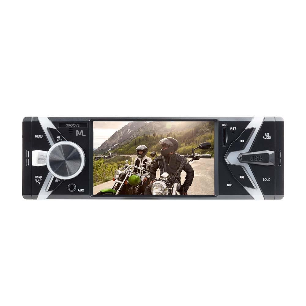 Autoradio Groove Bluetooth MP5 tela 4 POL. 4X45WRMS FM/SD/USB/AUX APP - P3341