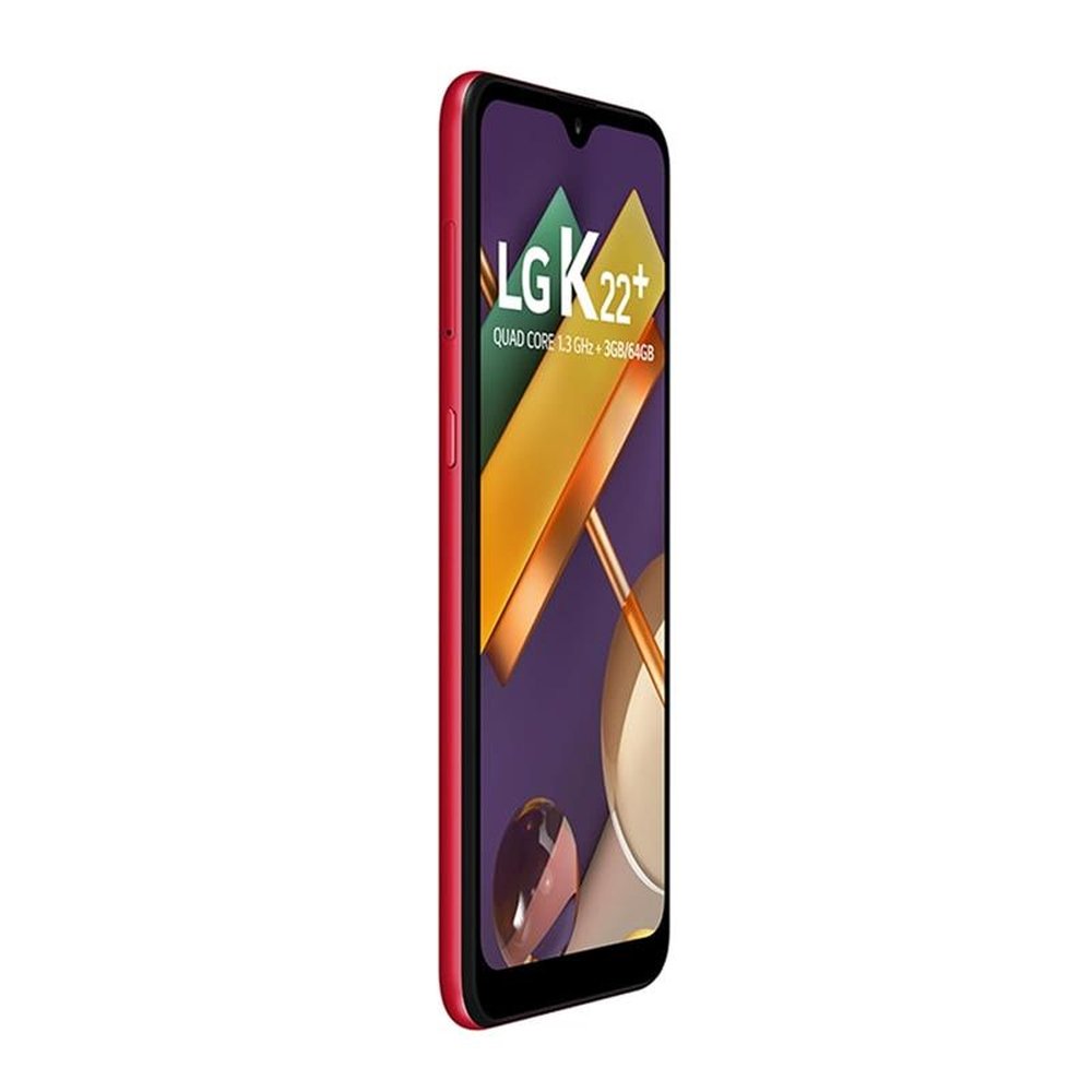 Smartphone LG K22+, Vermelho, Tela 6.2", 4G+Wi-fi, Android 10, Câm Traseira 13MP e Frontal 5MP,3GB RAM, 64GB
