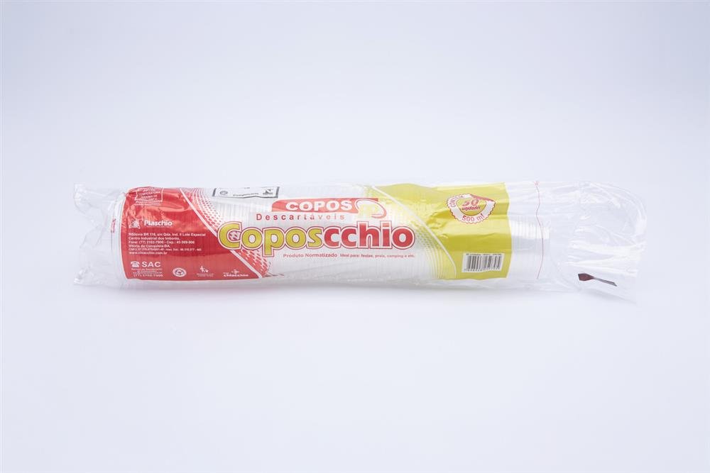 Copo Descartável Transparente 500ml Coposcchio - 20x50 Unidades