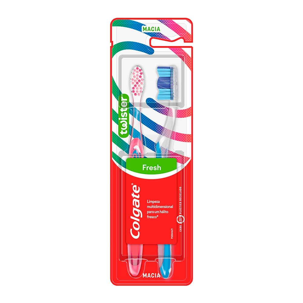 Escova de Dente Colgate Twister - Embalagem com 2 Unidades