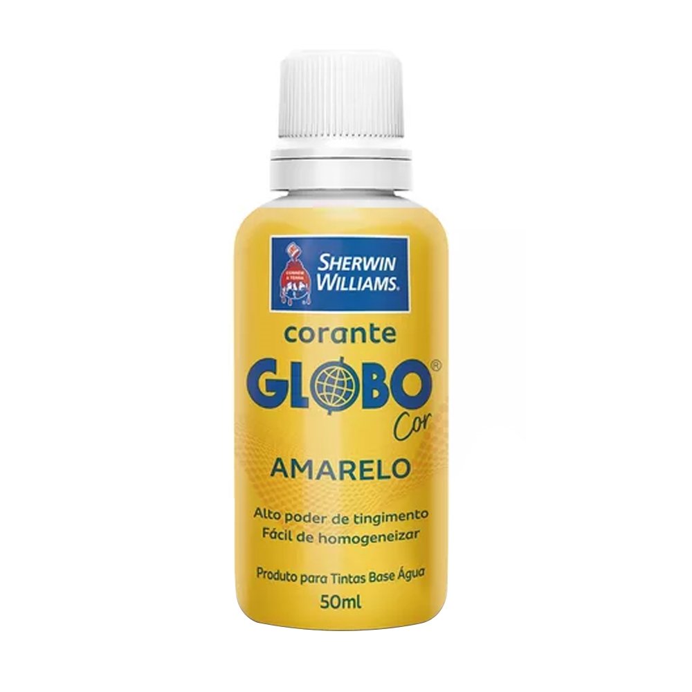 Corante Globo Amarelo 50ml - Embalagem com 12 Unidades