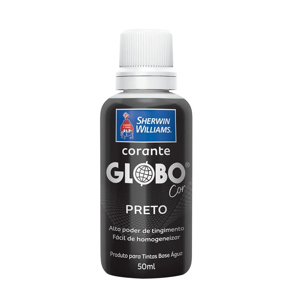 Corante Globo Preto 50ml - Embalagem com 12 Unidades