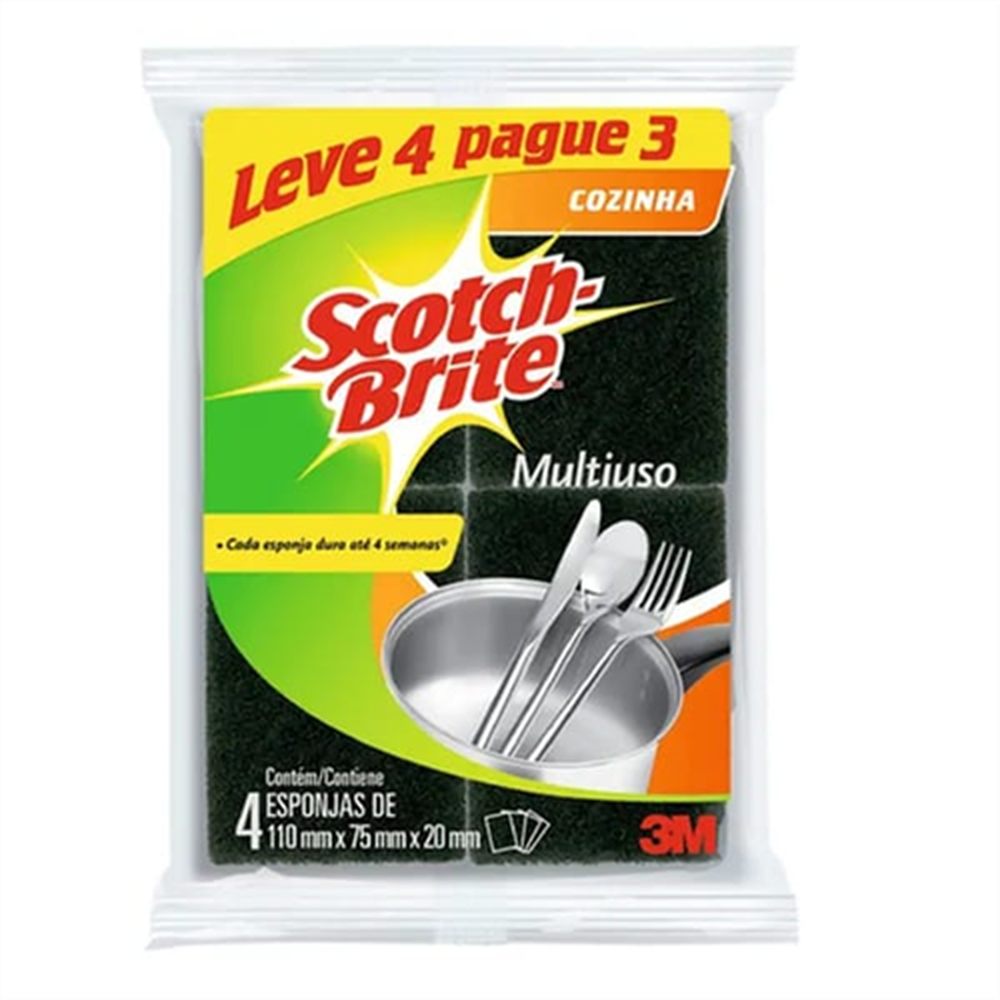 (P)Scotch Brite Esponja Multiuso Leve 4 Pague 3-Un/1