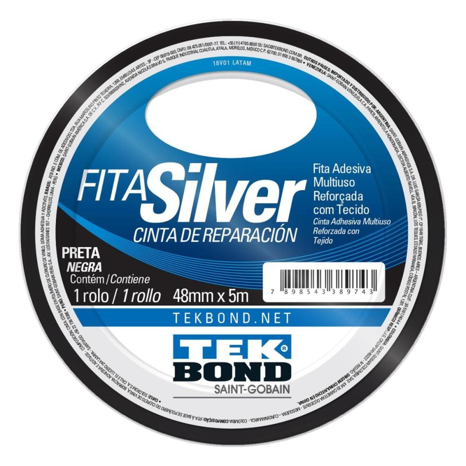 Fita Silver 48mm x 5m Prata Tekbond