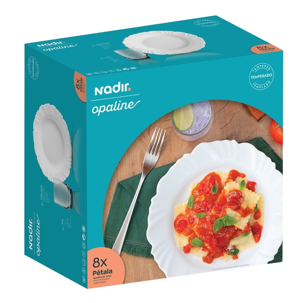 Aparelho de Jantar Nadir Opaline Pétala 8 Peças