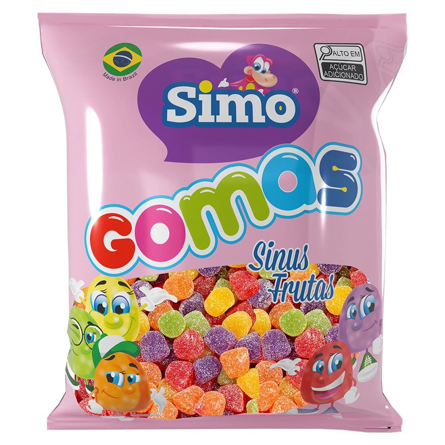 Bala de Goma Sinus Frutas Sortidas 150g (caixa com 40 pacotes)