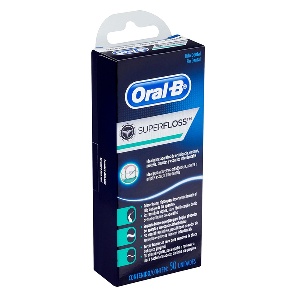 Passa Fio Dental Super Floss Com 50 Unidades - ORAL-B