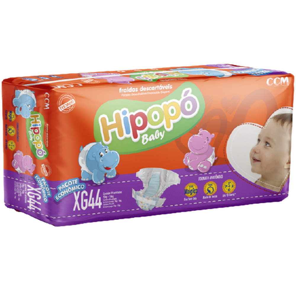 Fralda Hipopo Economica XG 44 Unidades