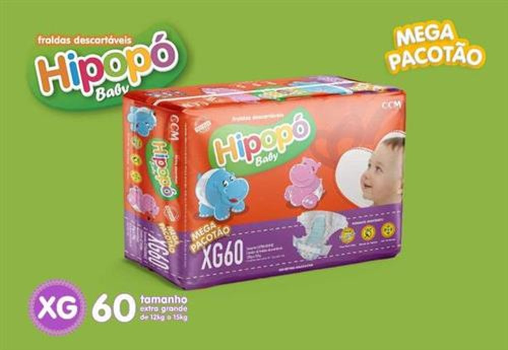 Fralda Hipopo Mega XG 60 Unidades