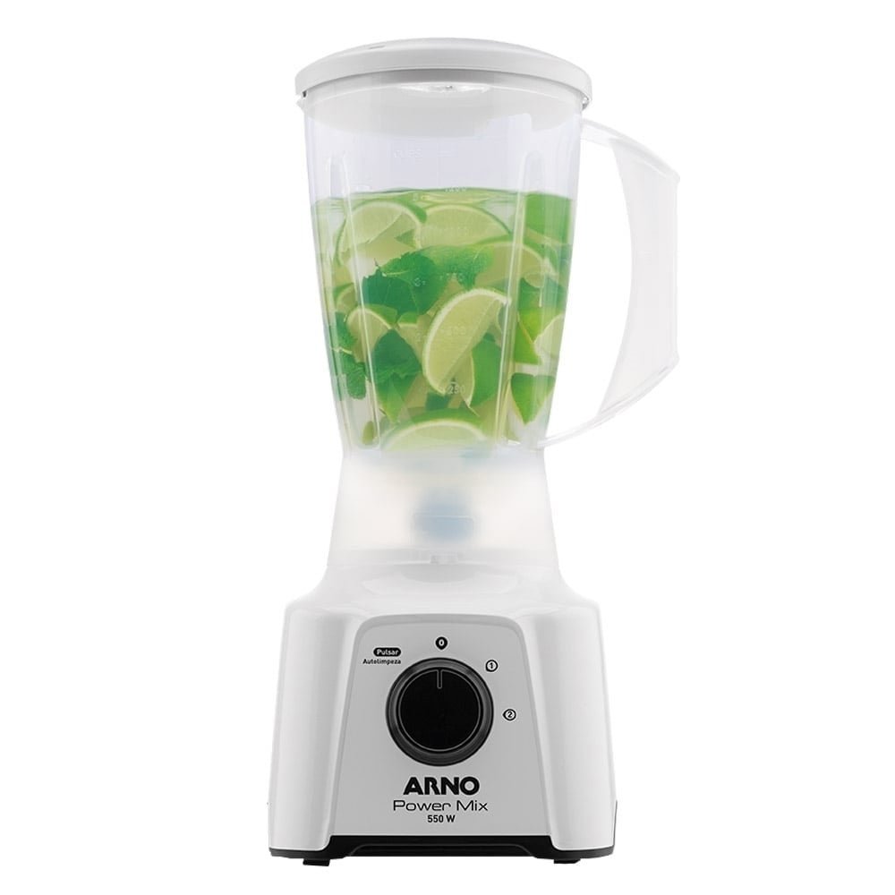 Liquidificador Arno LQ12 Power Mix - Copo de Plástico 2 Velocidades + Pulsar 550W Branco 110V