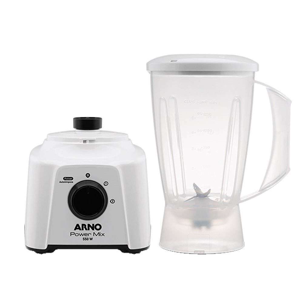 Liquidificador Arno LQ12 Power Mix - Copo de Plástico 2 Velocidades + Pulsar 550W Branco 110V