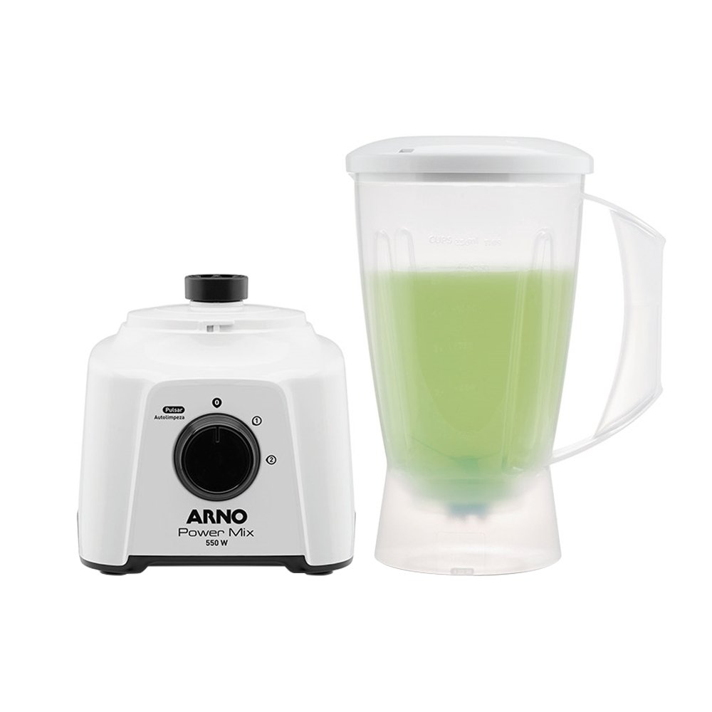 Liquidificador Arno LQ12 Power Mix - Copo de Plástico 2 Velocidades + Pulsar 550W Branco 110V