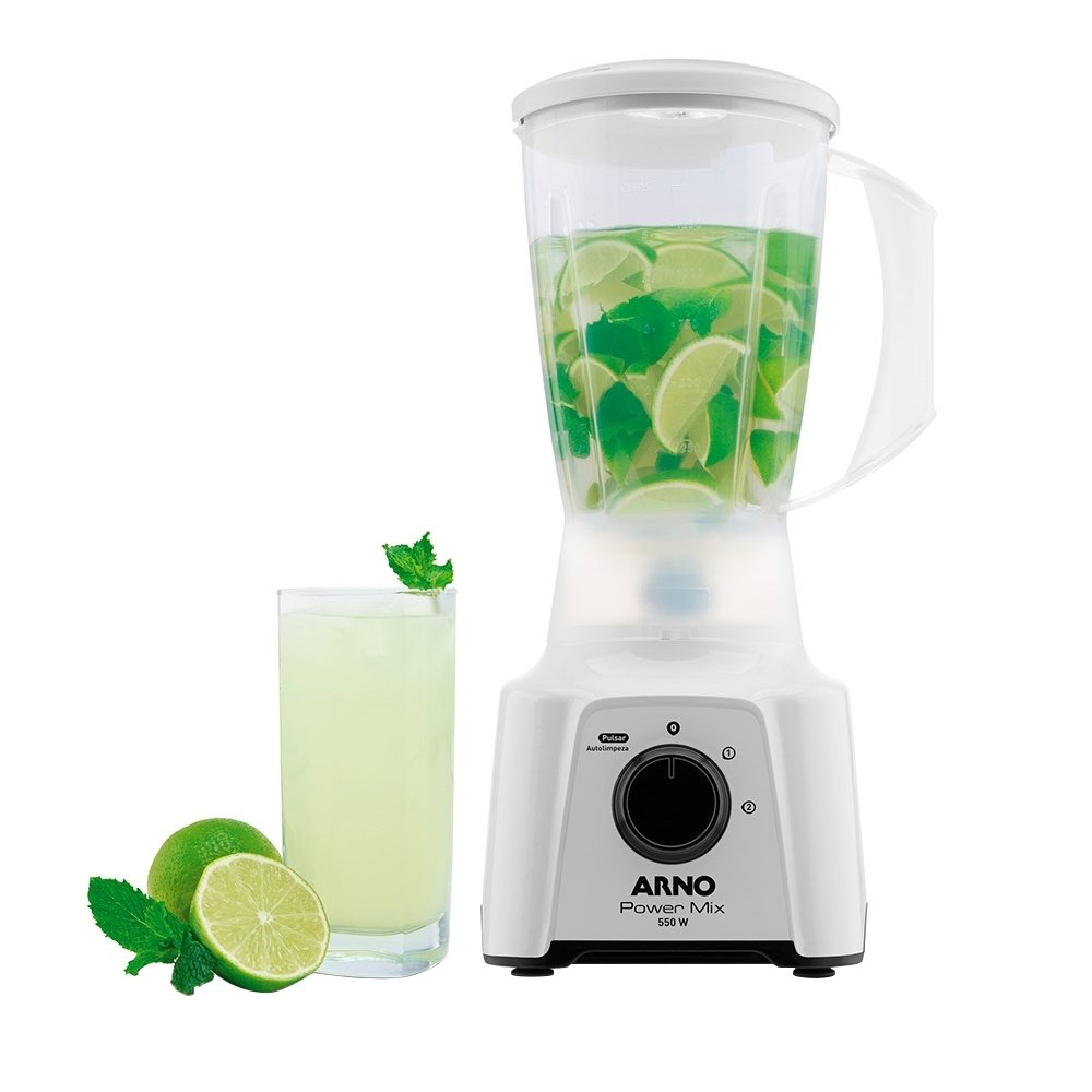 Liquidificador Arno LQ12 Power Mix - Copo de Plástico 2 Velocidades + Pulsar 550W Branco 110V