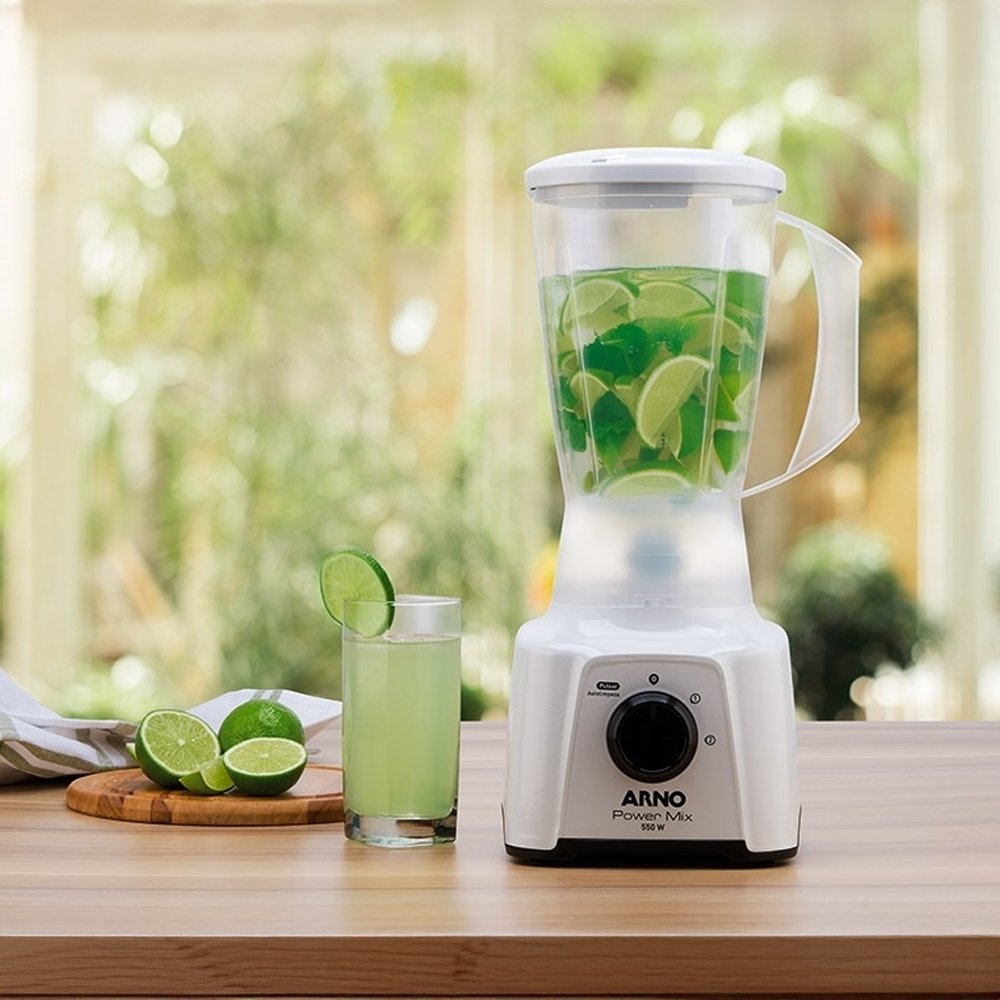 Liquidificador Arno LQ12 Power Mix - Copo de Plástico 2 Velocidades + Pulsar 550W Branco 110V