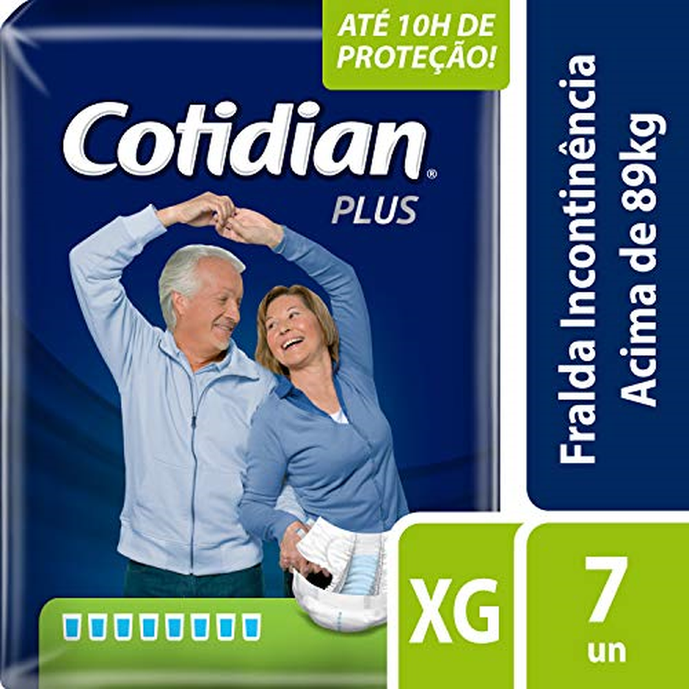 Fralda Adulto Cotidian Plus Tamanho Xg Com 7 Unidades