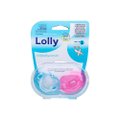 Kit Chupetas Lolly Tamanho 1 0-6 Meses Rosa/Transparente Silicone Com 2
