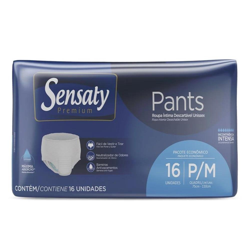 Fralda Pants Sensaty Econômica P/M 4 Pacotes Com 16 Unidades