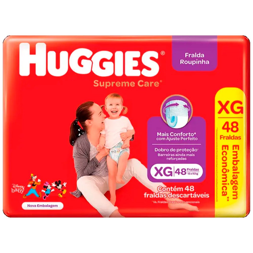 Fralda Huggies Supremecare Roupinha Hiper Xg Com 48 Unidades