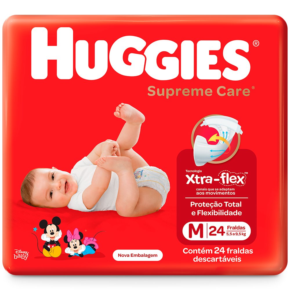 Fralda Huggies Supremecare Jumbo M Com 24 Unidades