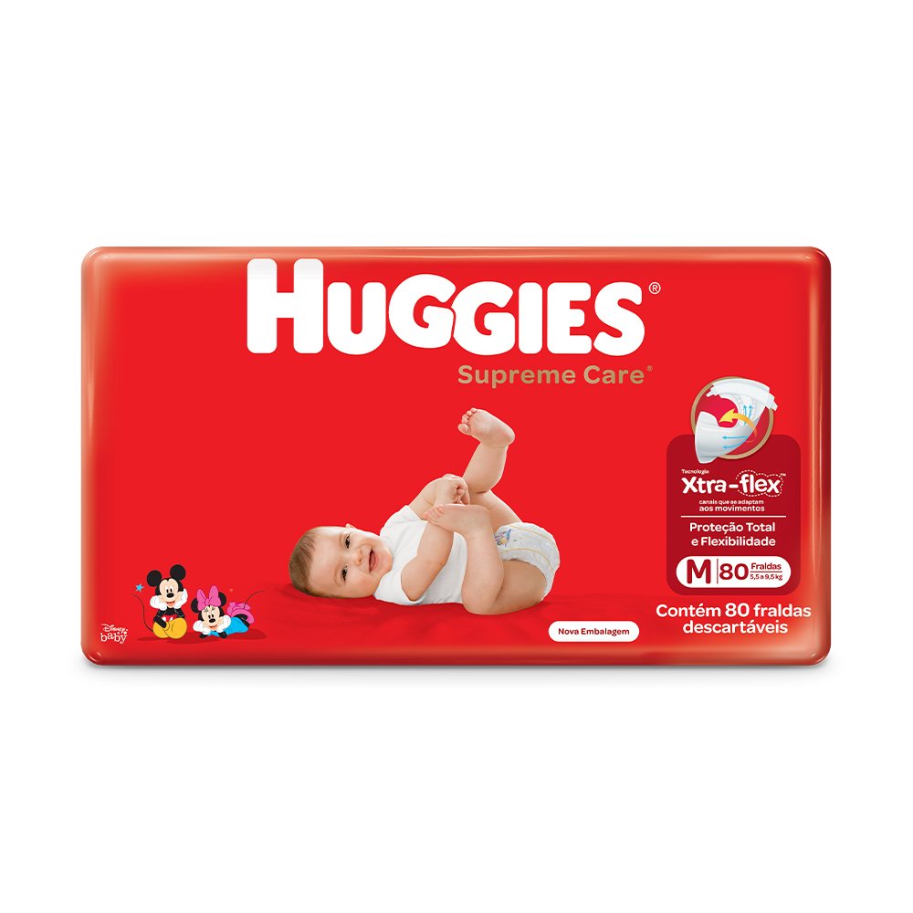 Fralda Huggies Supremecare Hiper Tamanho M Com 80