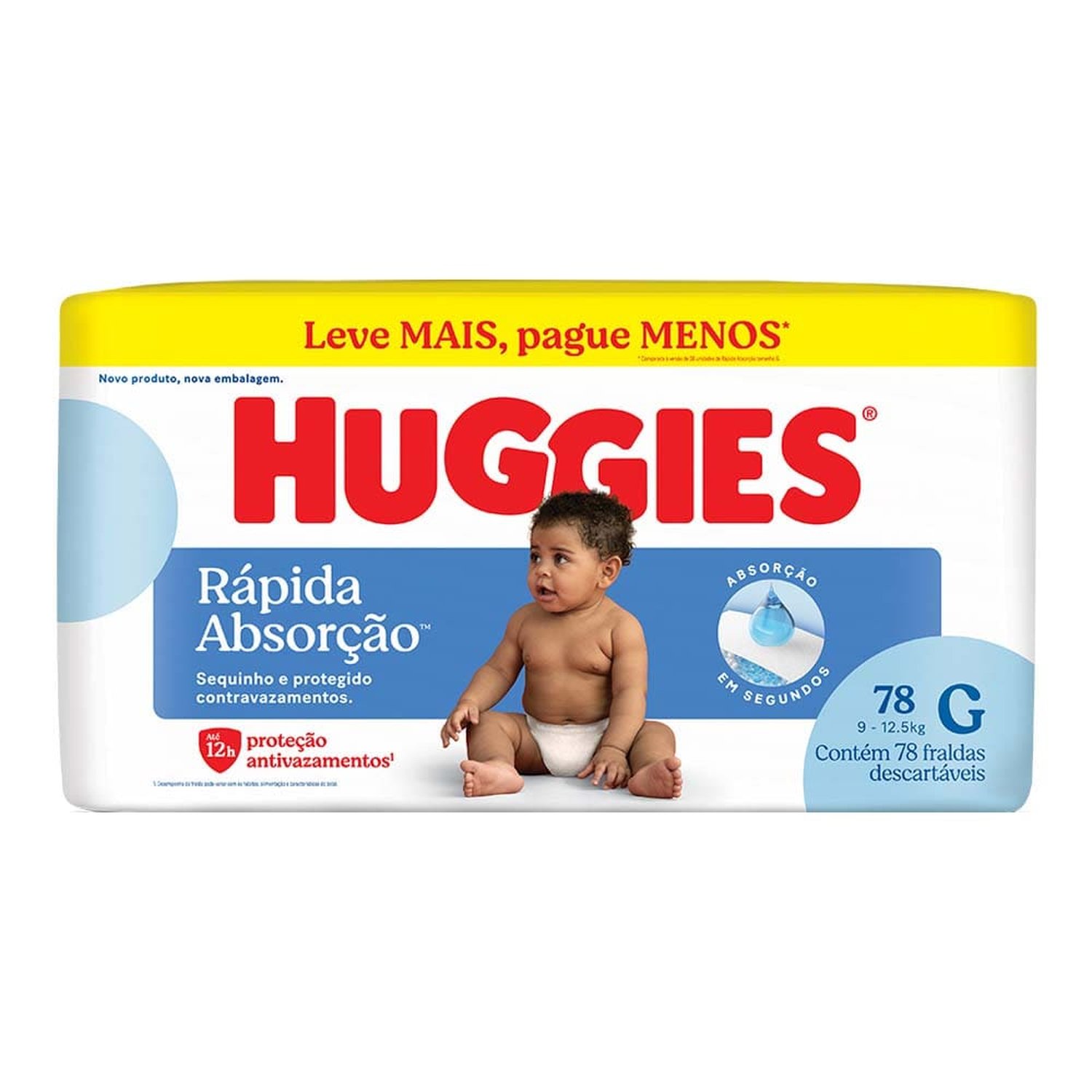 Fralda Huggies Tripla Proteção Hiper G Com 78